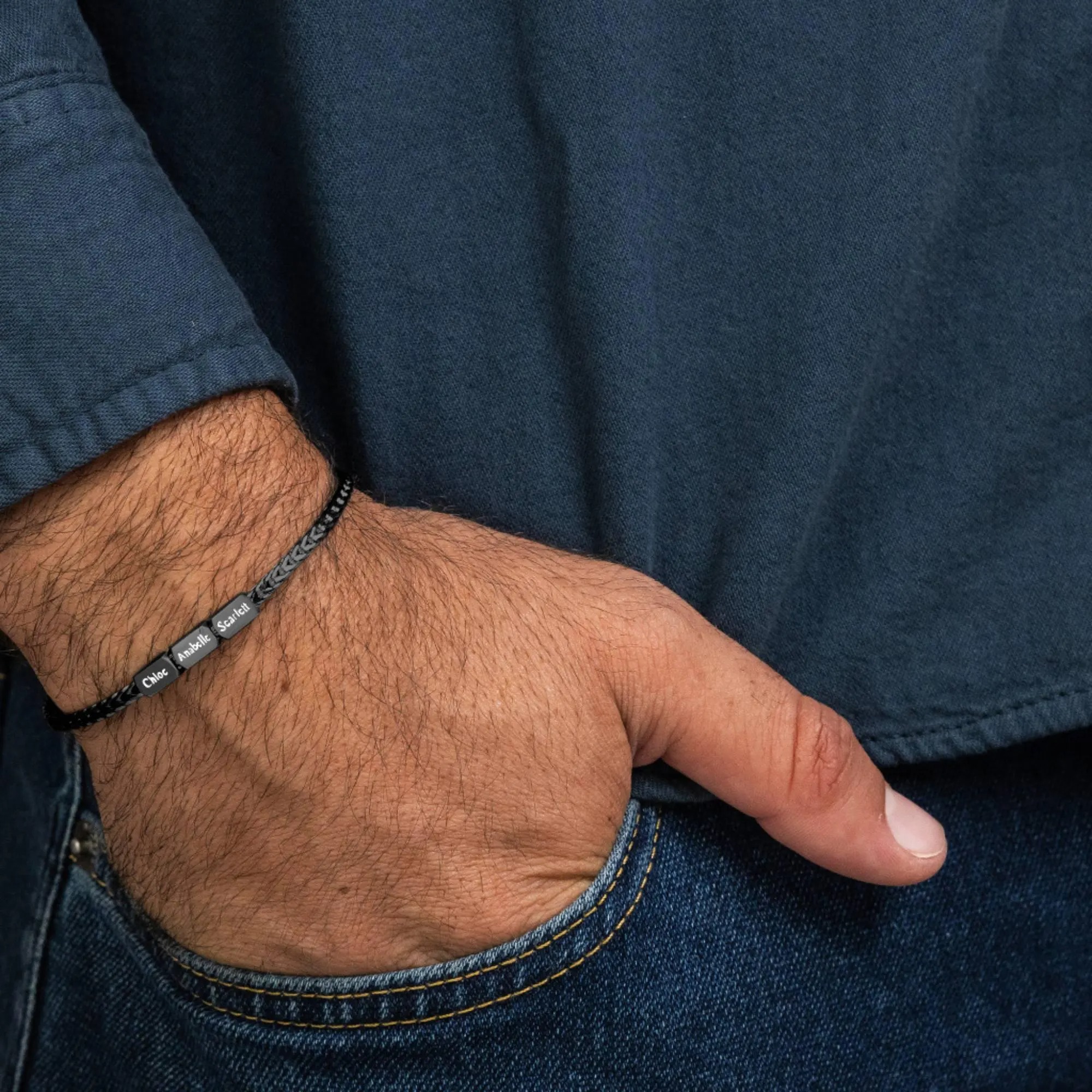 Men's Bracelet With Names Engraved