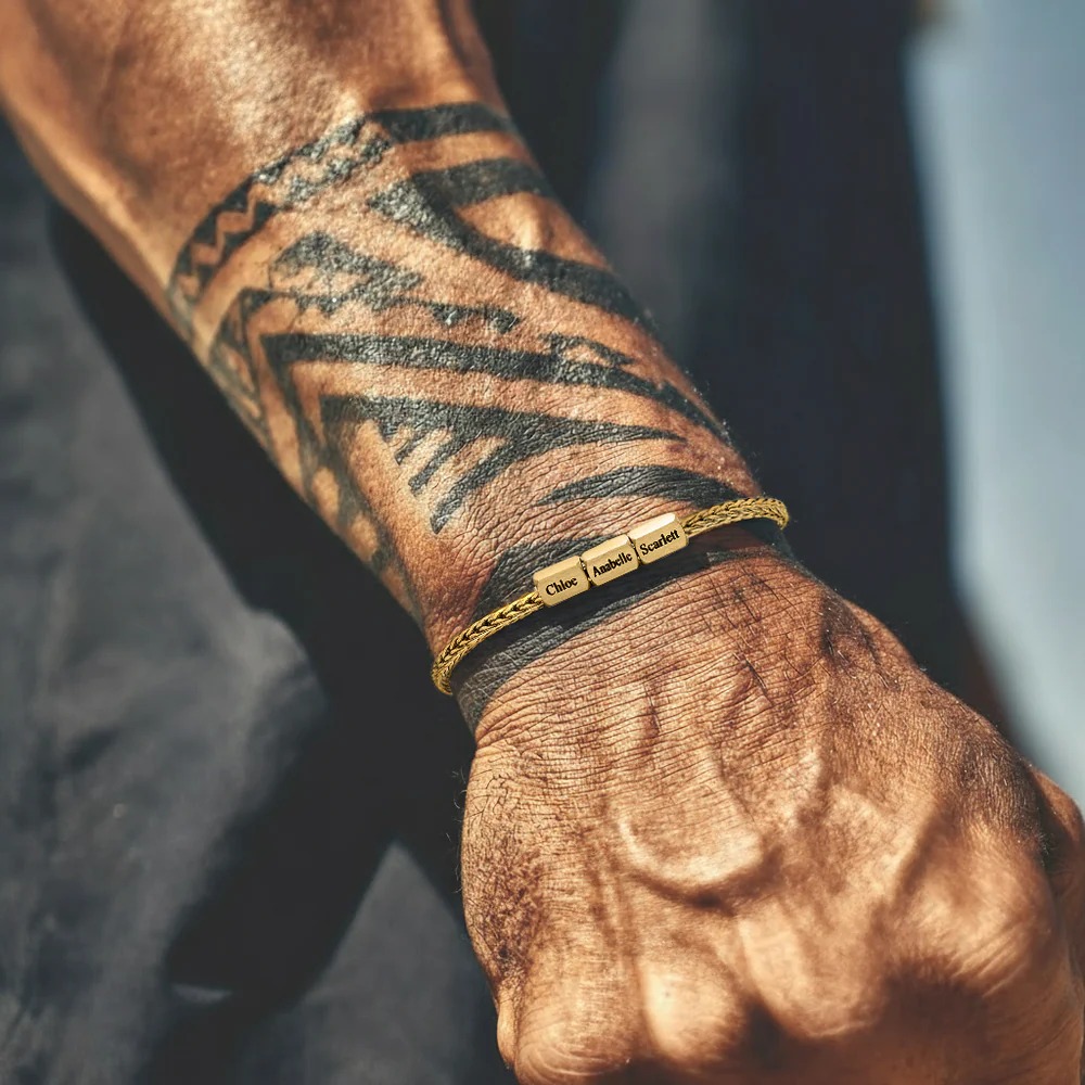 Men's Bracelet With Names Engraved