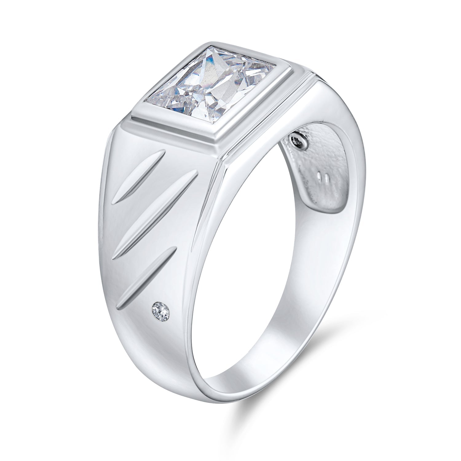 Christmas Gift Big Mens Square AAA CZ Engagement Statement Ring