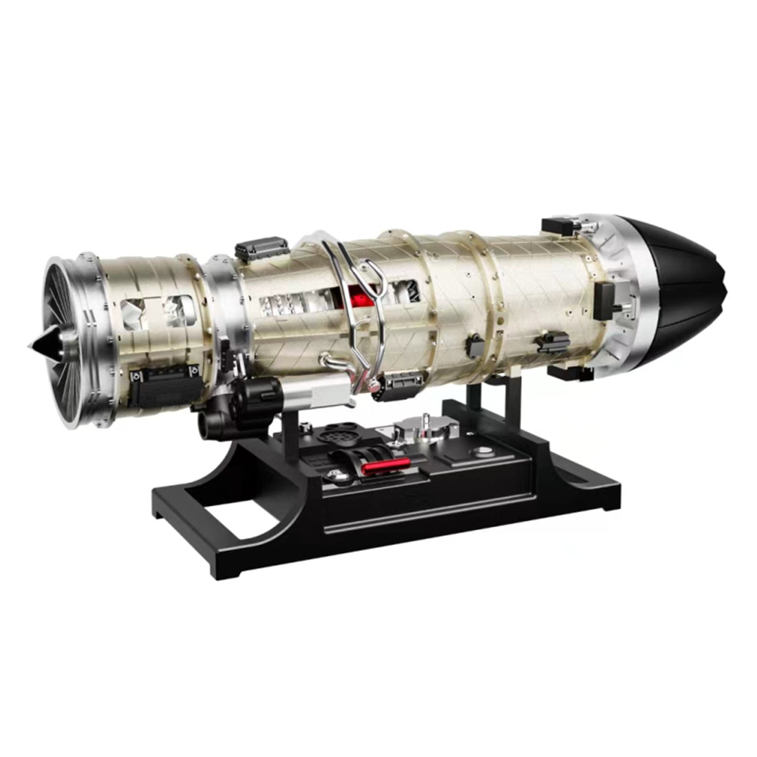Turbofan Engine Model Kit that Works - Build Your Own Turbofan Engine - TECHING 1/10 Full Metal Electric Turbojet Engine Small Bypass Ratio Twin Rotor Aircraft Model DM135 600+Pcs