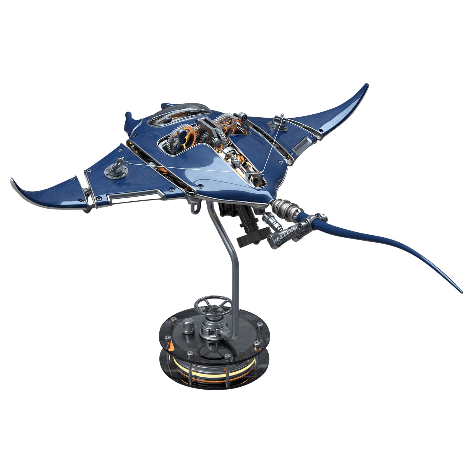 Steampunk Mobula Manta Ray Mechanical 3D Metal Model Building Kits 200+PCS