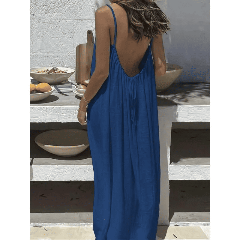 Women's strappy backless home dress