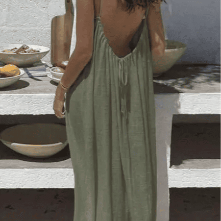 Women's strappy backless home dress