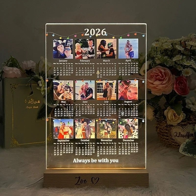 Customized 2026 calendar LED lightbox (with photo)