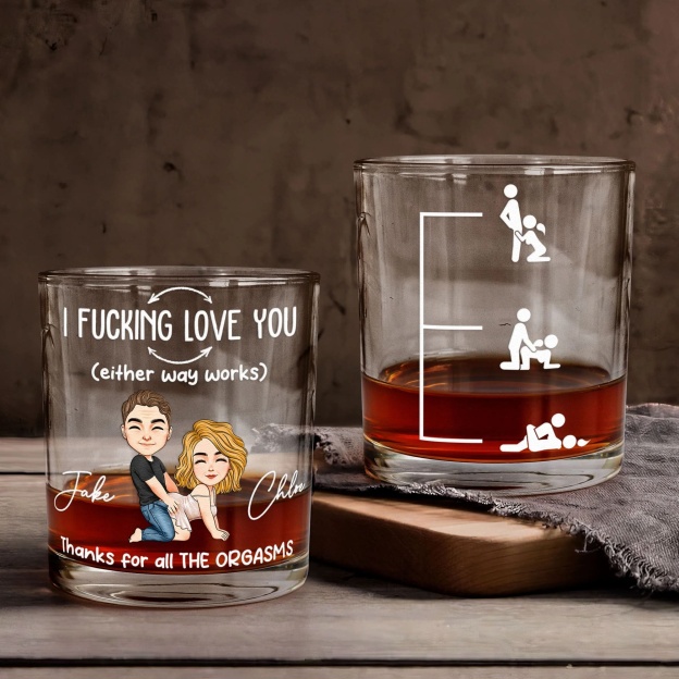 Personalized Whiskey Glass - Thanks For All The Orgasms