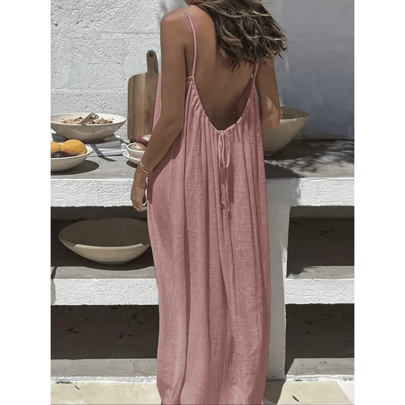 Women's strappy backless home dress