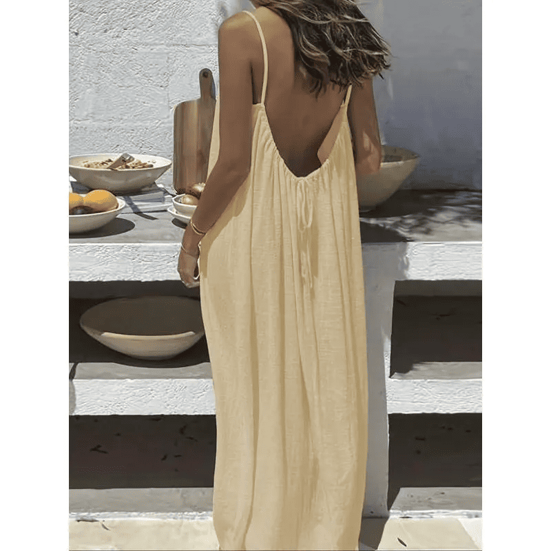 Women's strappy backless home dress
