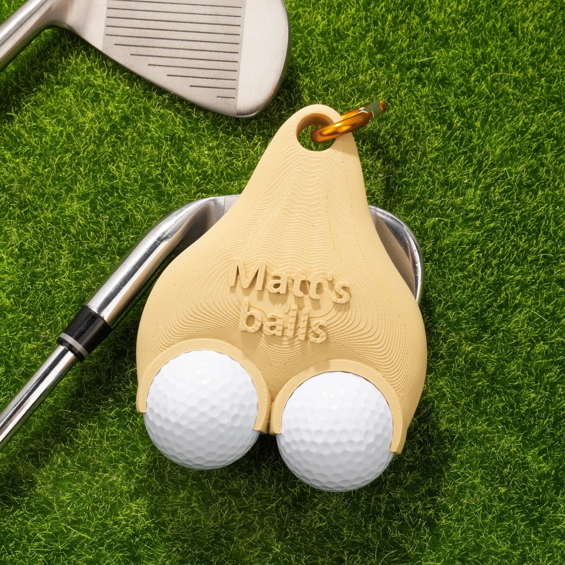 Personalized Printed Text Funny Multicolor Golf Ball Holder