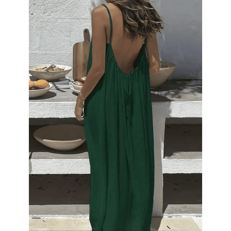Women's strappy backless home dress