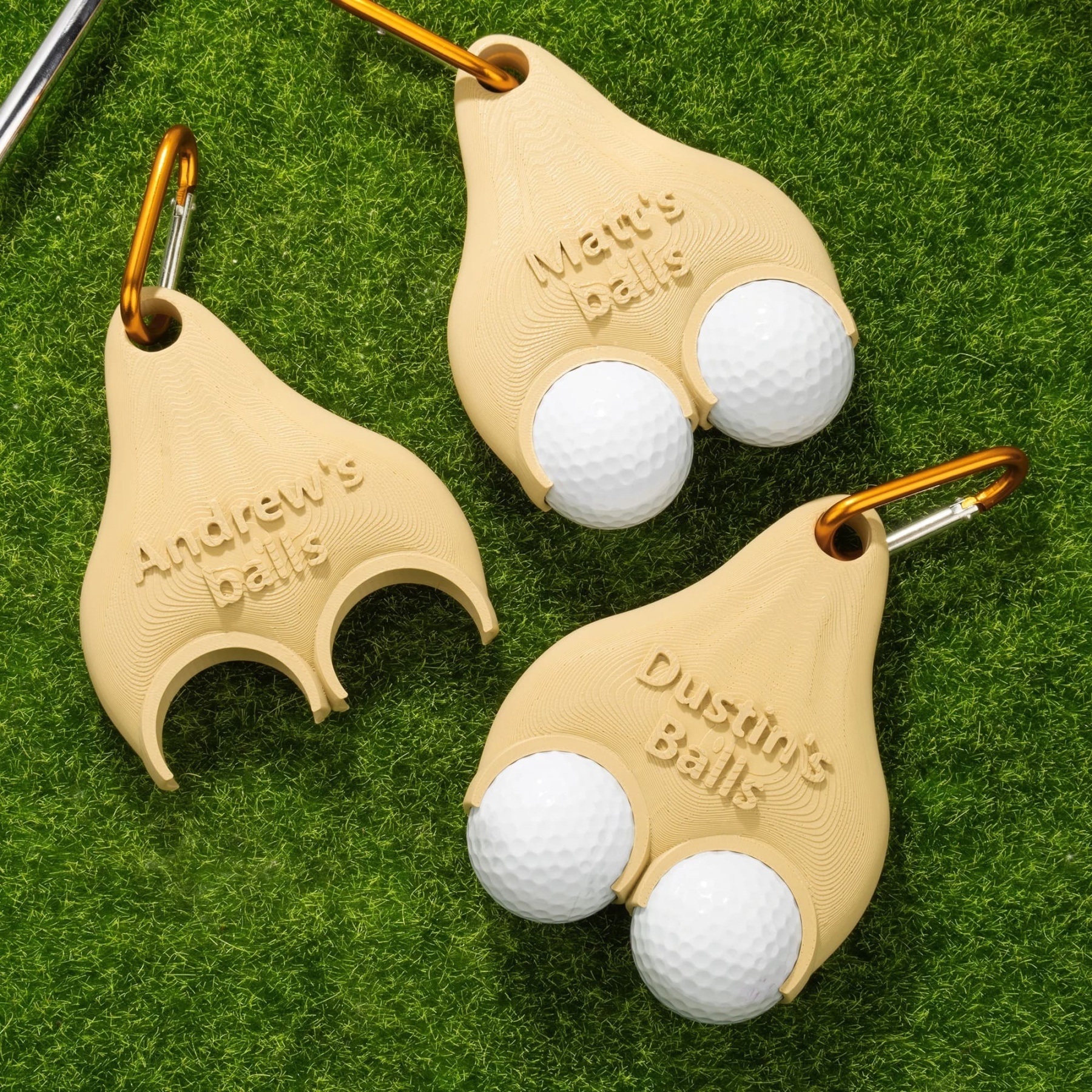 Personalized Printed Text Funny Multicolor Golf Ball Holder