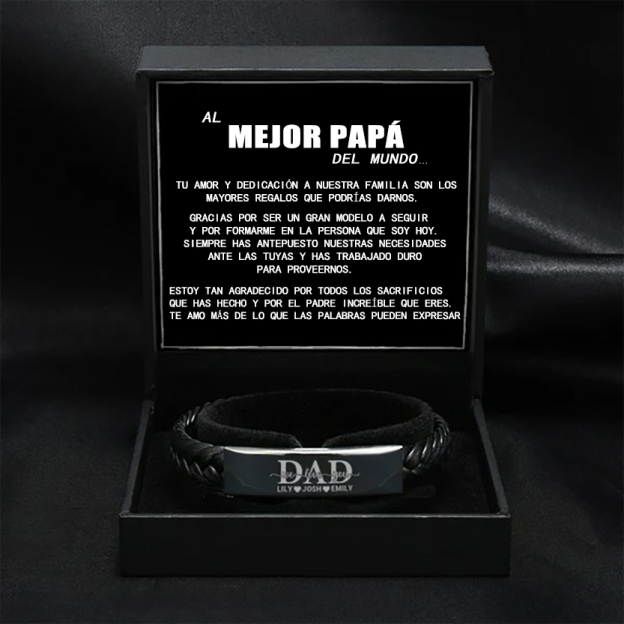 Juego de pulseras personalizadas con lazos familiares "Papá, te amamos"