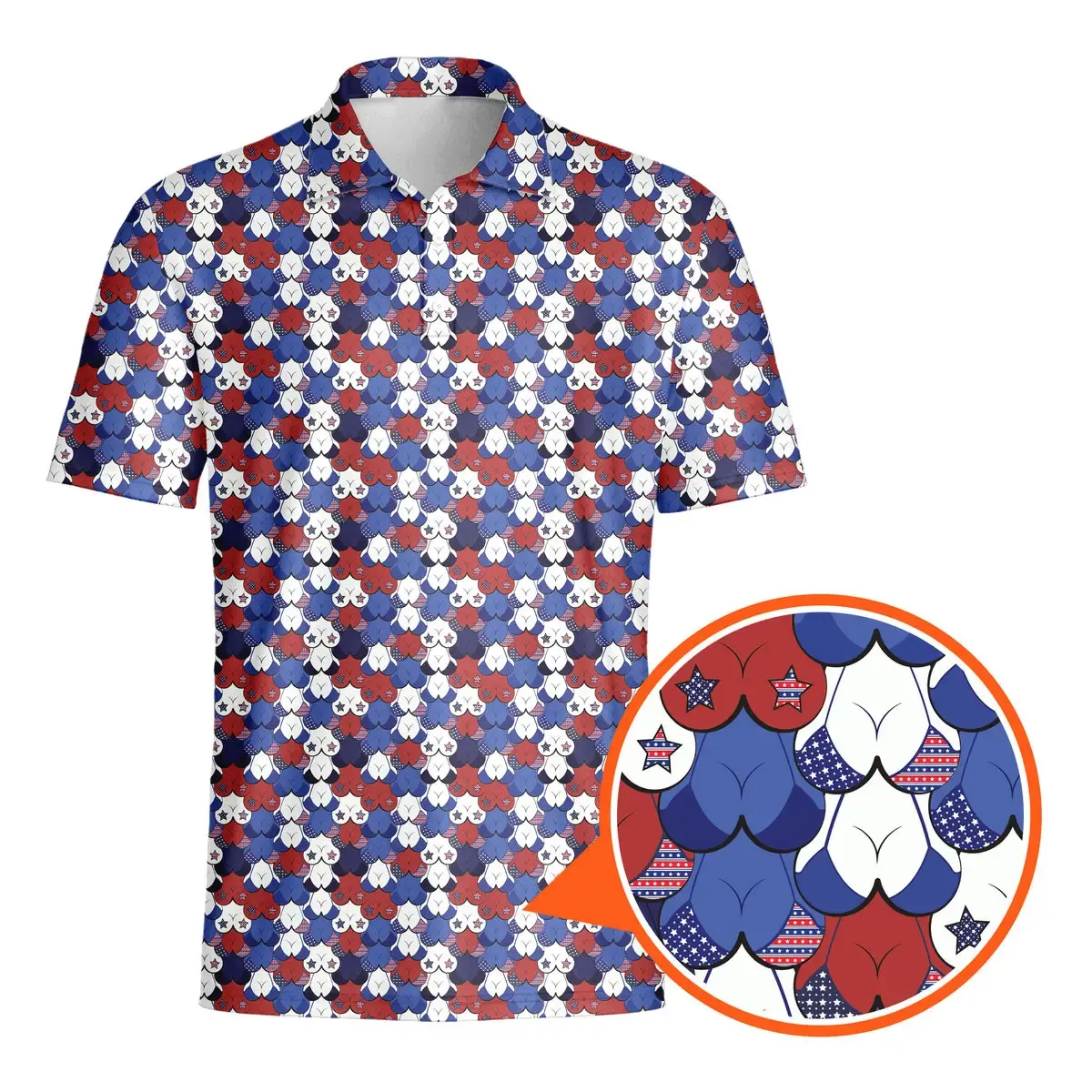 3d printed polo shirt short sleeve t-shirt for men