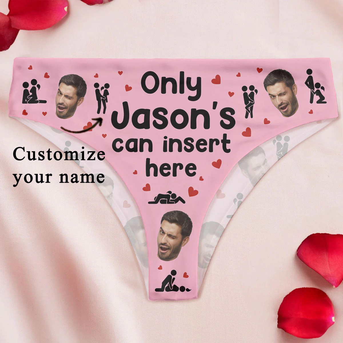 Personalized Photo Women's Low-Waisted Brief