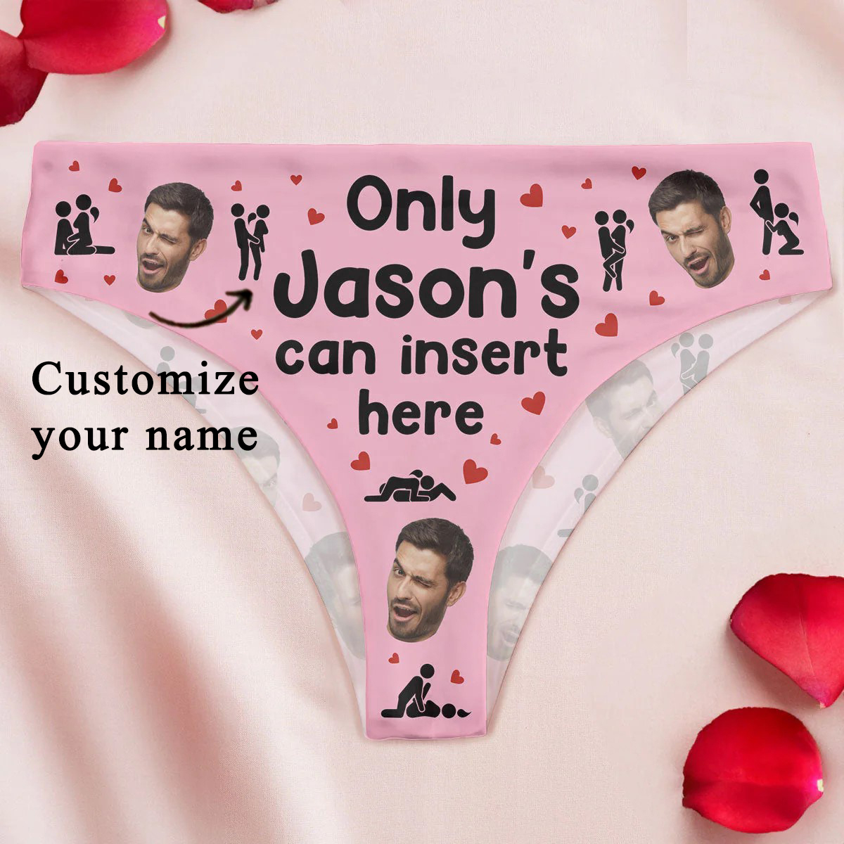 Personalized Photo Women's Low-Waisted Brief