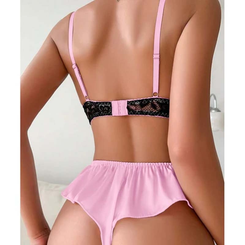 Pink Sexy Lace Bra and Panty Set