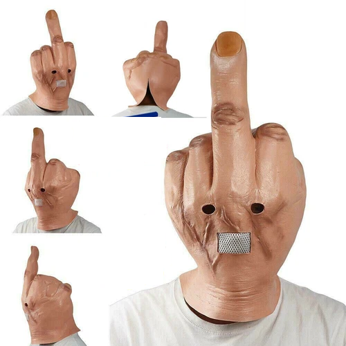 Funny contempt middle finger full head mask