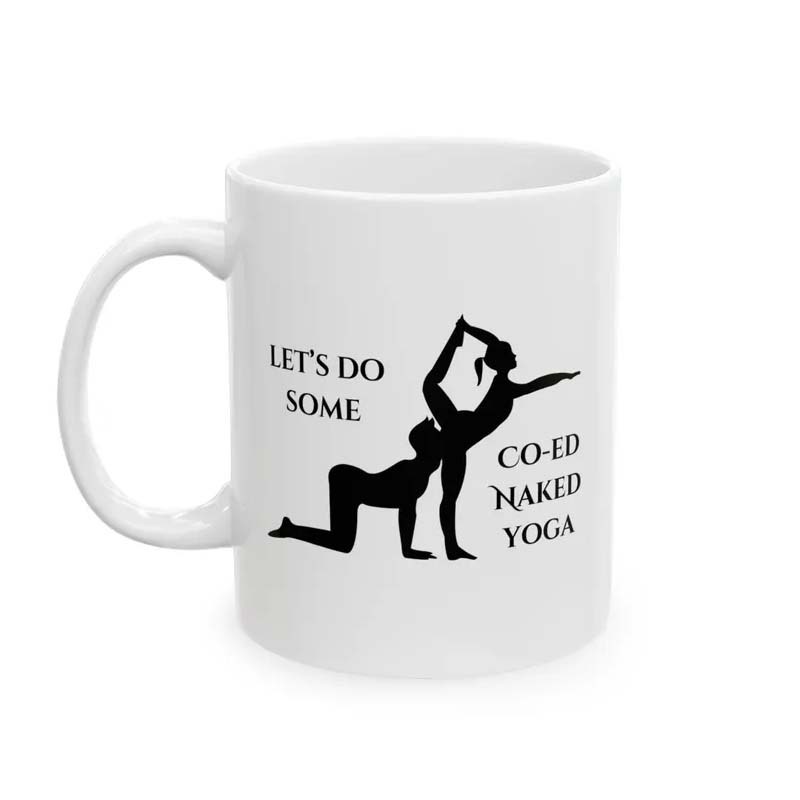 Coed Naked Yoga Ceramic Mug