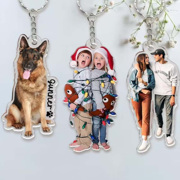 Personalized Photo Keychain: Custom Acrylic Pet or Logo Charm