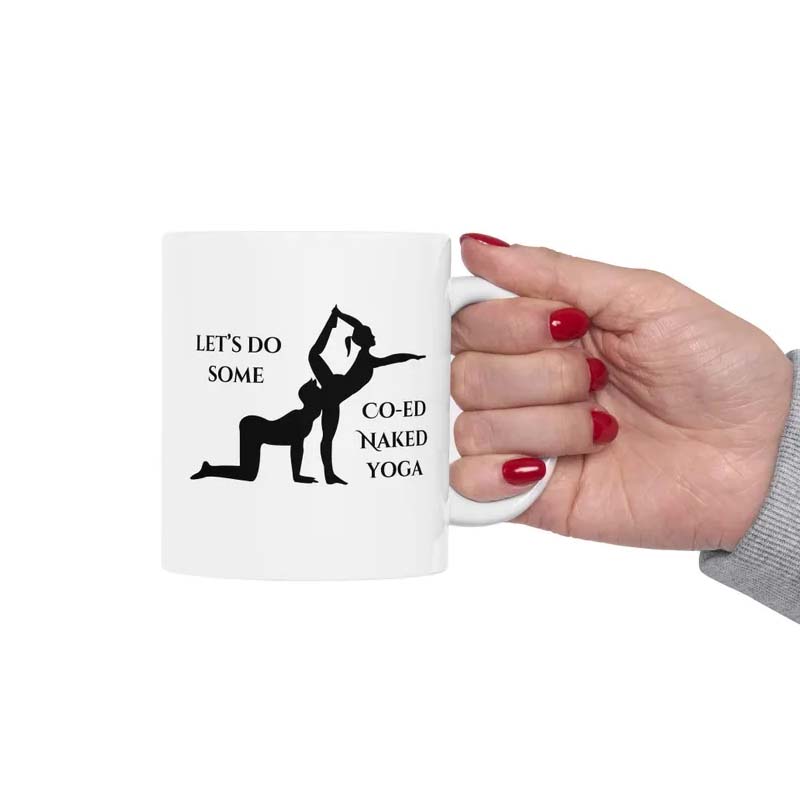 Coed Naked Yoga Ceramic Mug