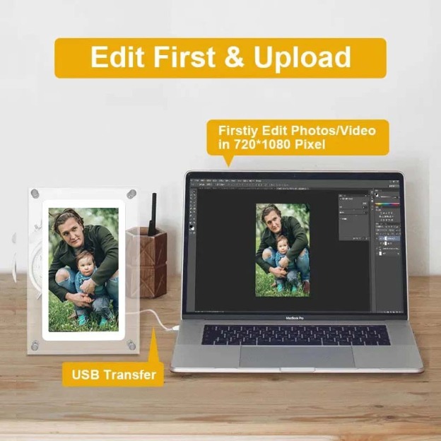 Acrylic digital photo frame video player