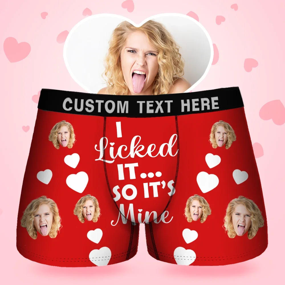 Custom Face Men's Boxer I Licked It Style Underwear