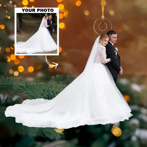 2024 Our Wedding - Personalized Custom Photo Mica Ornament - Christmas Gift For Couple, Family Members, Husband, Wife