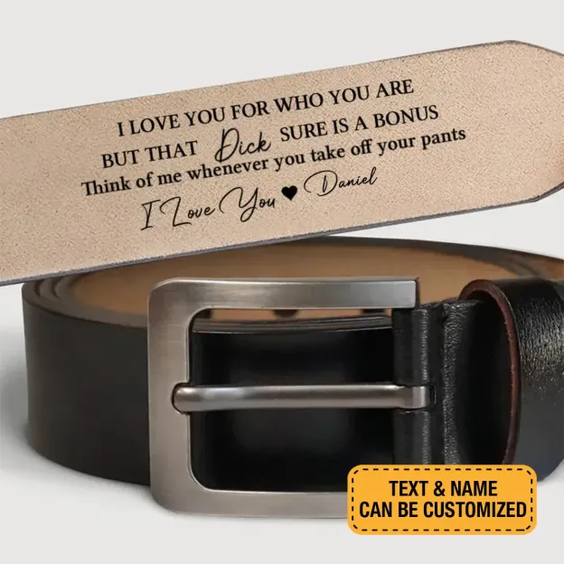 Couple - That Thing Sure Is A Bonus - Personalized Engraved Leather Belt