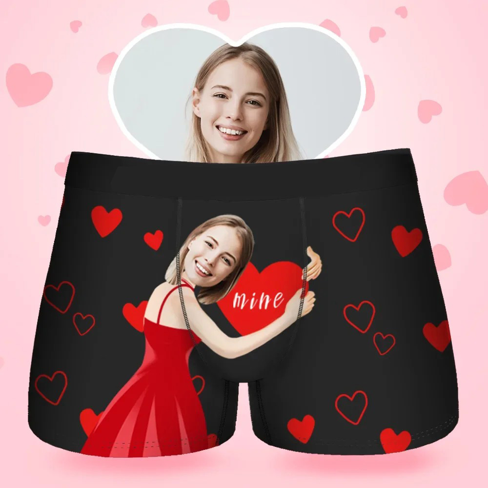 Valentine's Day Gift Customized Face Men's Boxer Briefs
