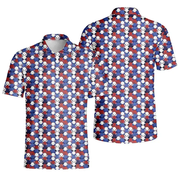 3d printed polo shirt short sleeve t-shirt for men