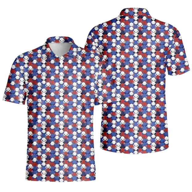 3d printed polo shirt short sleeve t-shirt for men