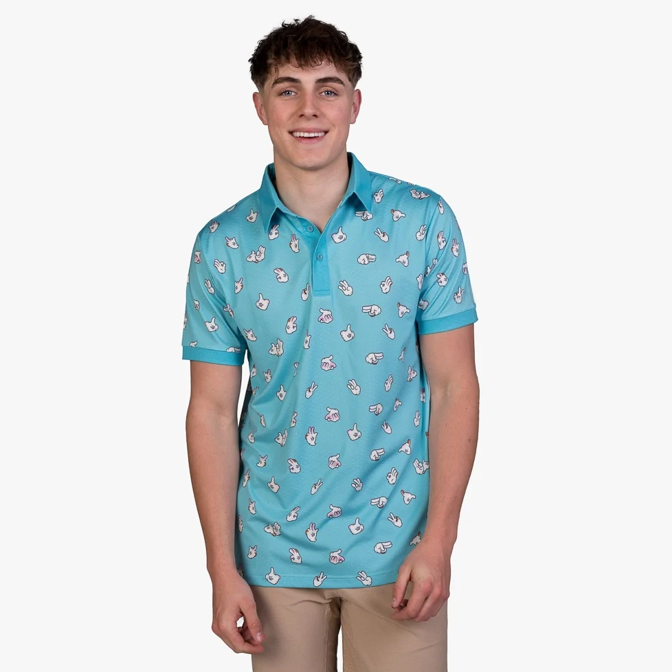 Shocker Cool Tech Performance Golf Polo in Teal