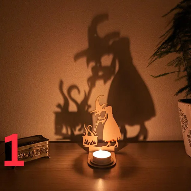 Scary Witch Tea Light Holder Decorative Candle