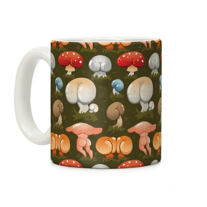 Mushroom pattern coffee cup