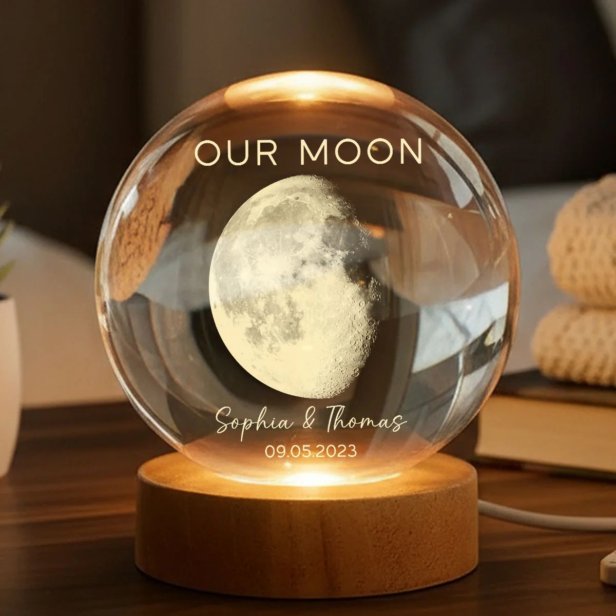 Personalized Crystal Ball LED Night Light