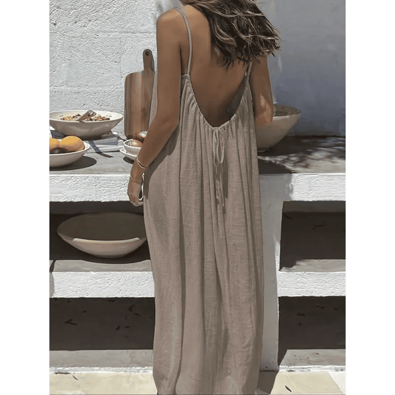 Women's strappy backless home dress