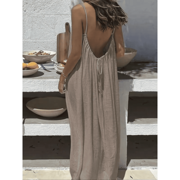 Women's strappy backless home dress