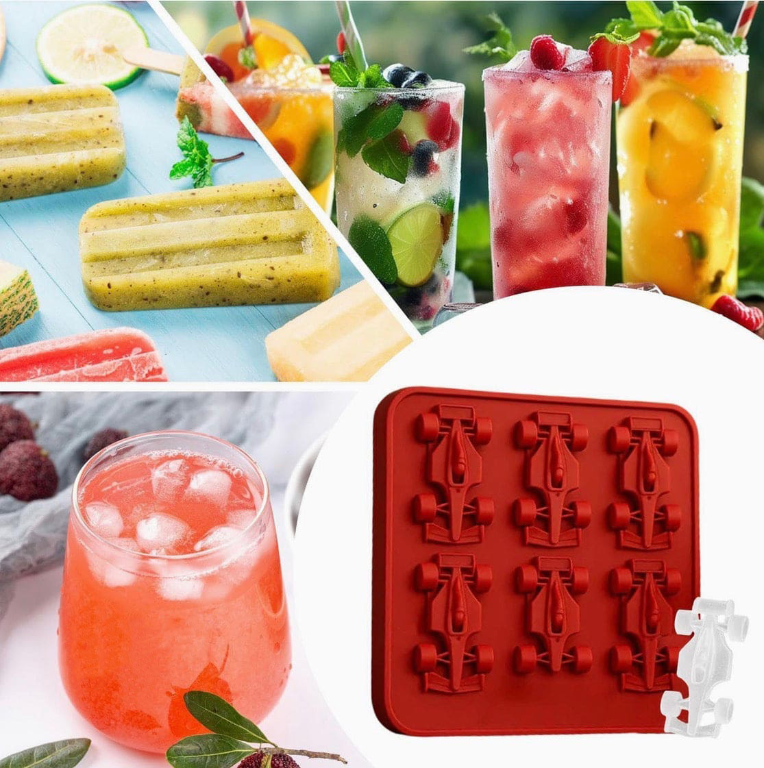 Racing car ice mold