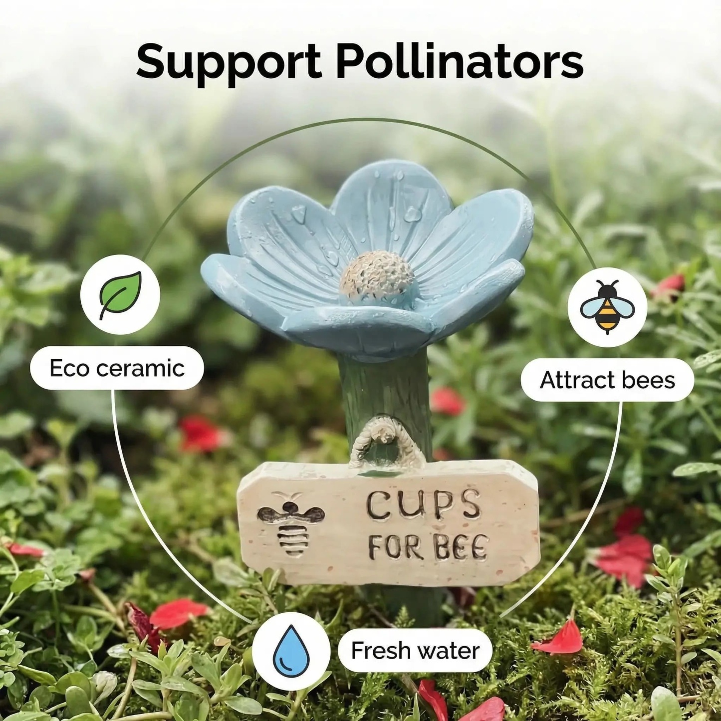 Flower-Shaped Bee Watering Station