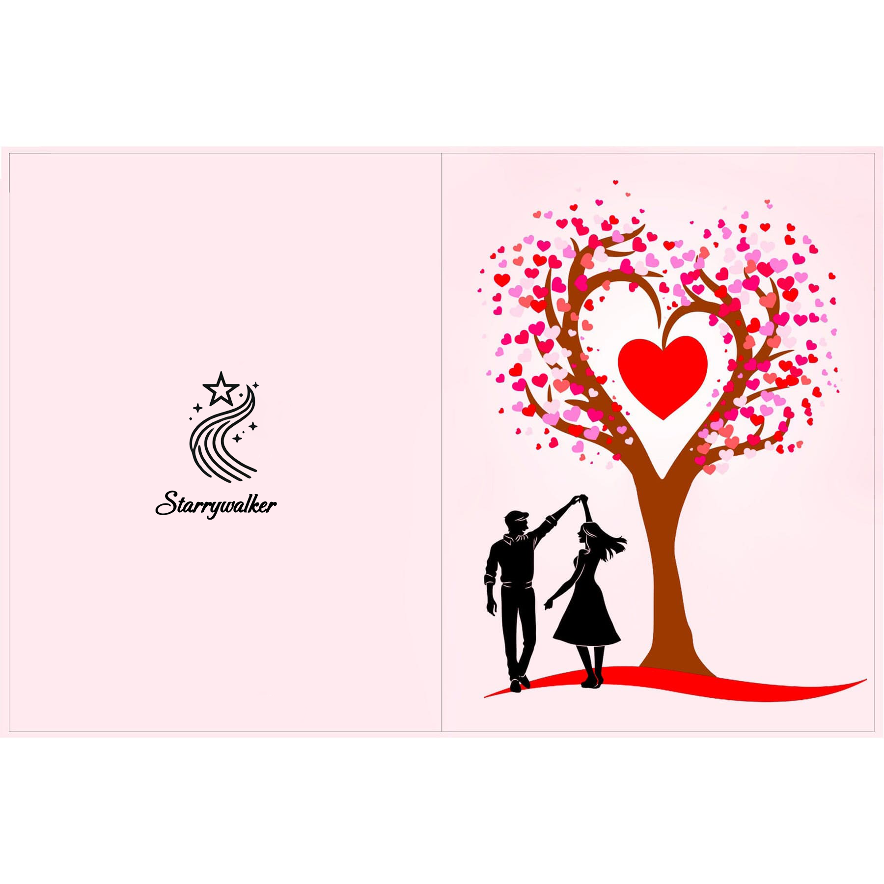 Love tree Valentine's Day pop-up cards - Romantic love greeting card