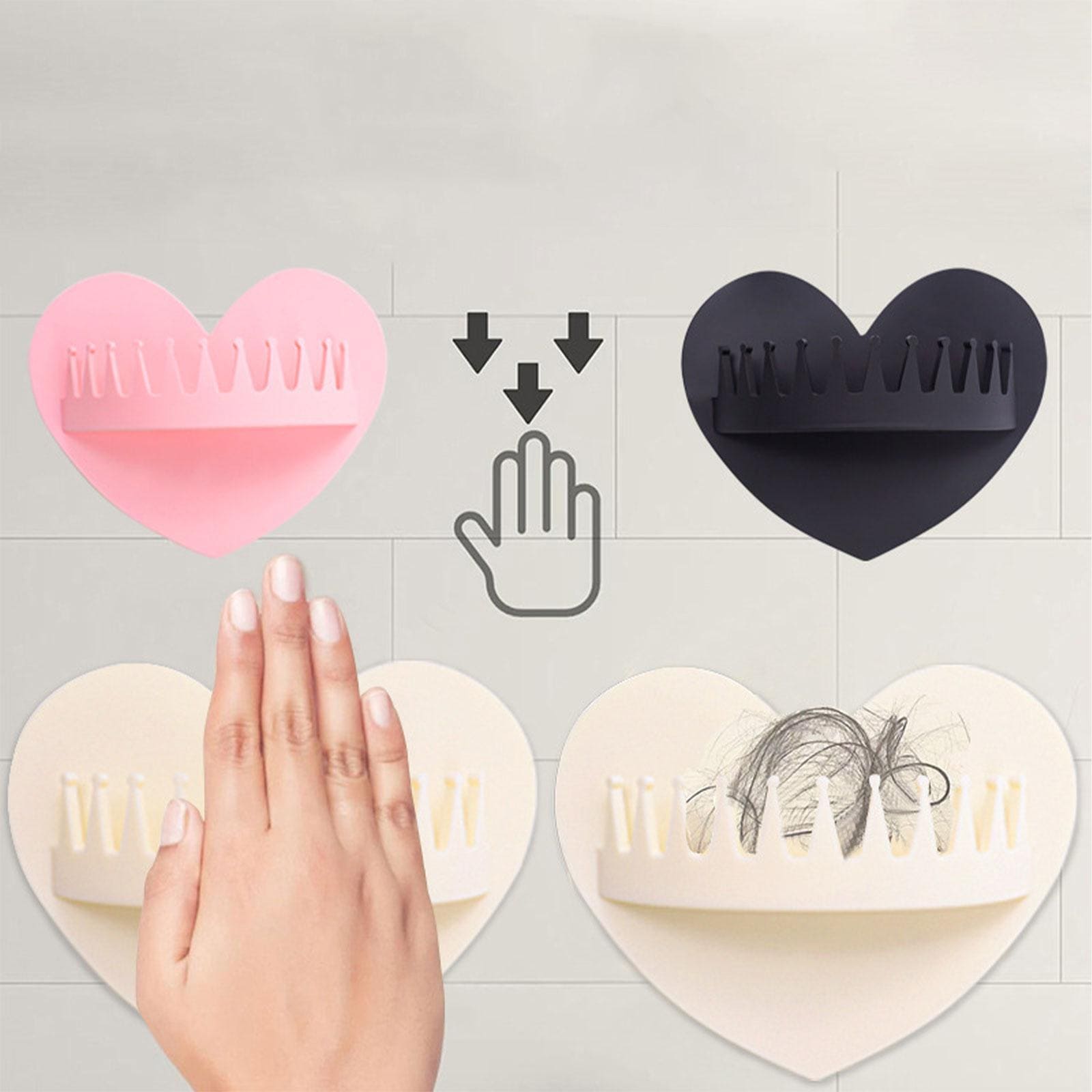 Wall-mounted suction cup hair collector