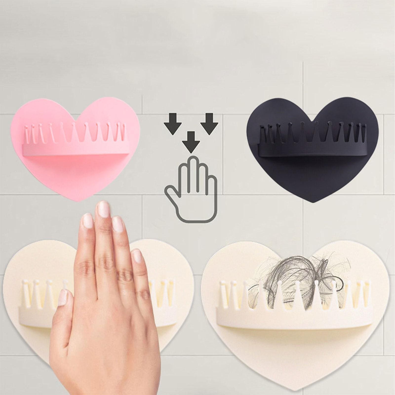 Wall-mounted suction cup hair collector