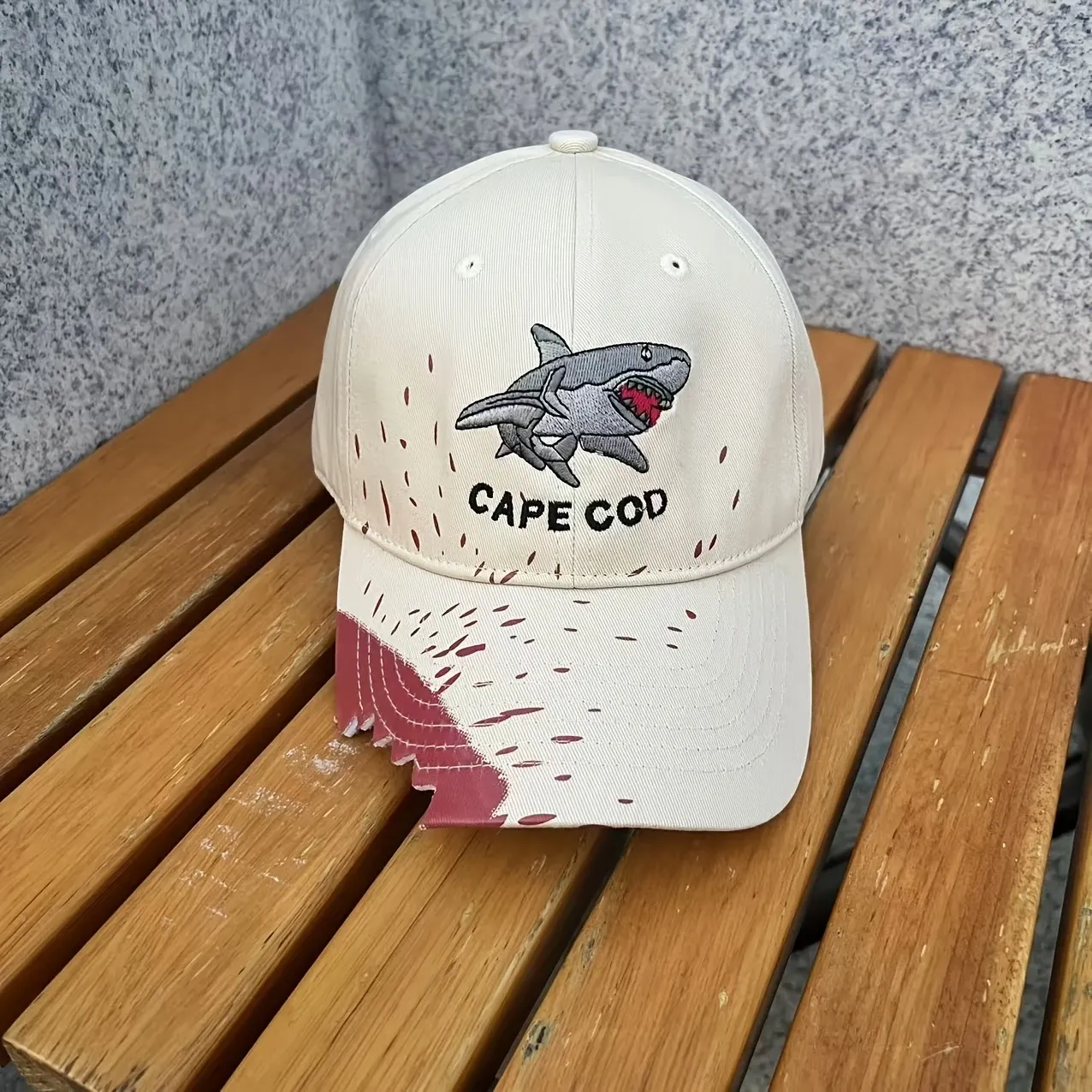 Cape Cod Shark Embroidered Baseball Cap