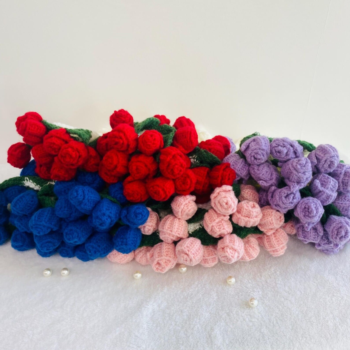 Personalized crocheted rose bouquet blanket