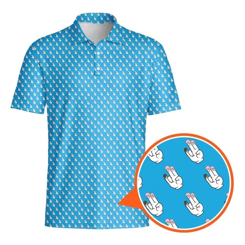 3D Fun Pattern Golf Polo Shirt