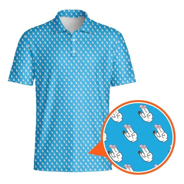 3D Fun Pattern Golf Polo Shirt