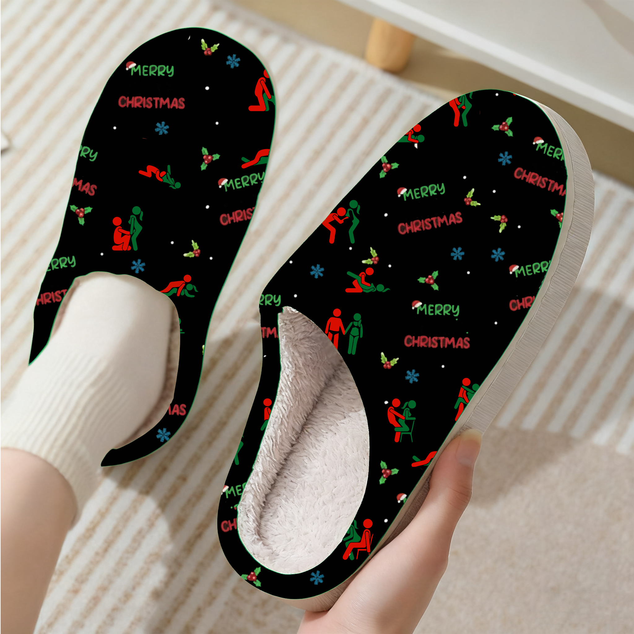 Christmas couple slippers