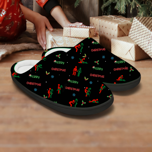 Christmas couple slippers