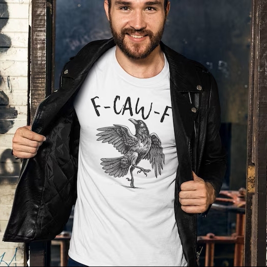 Raven Fun T-Shirt Print Short Sleeve Shirt