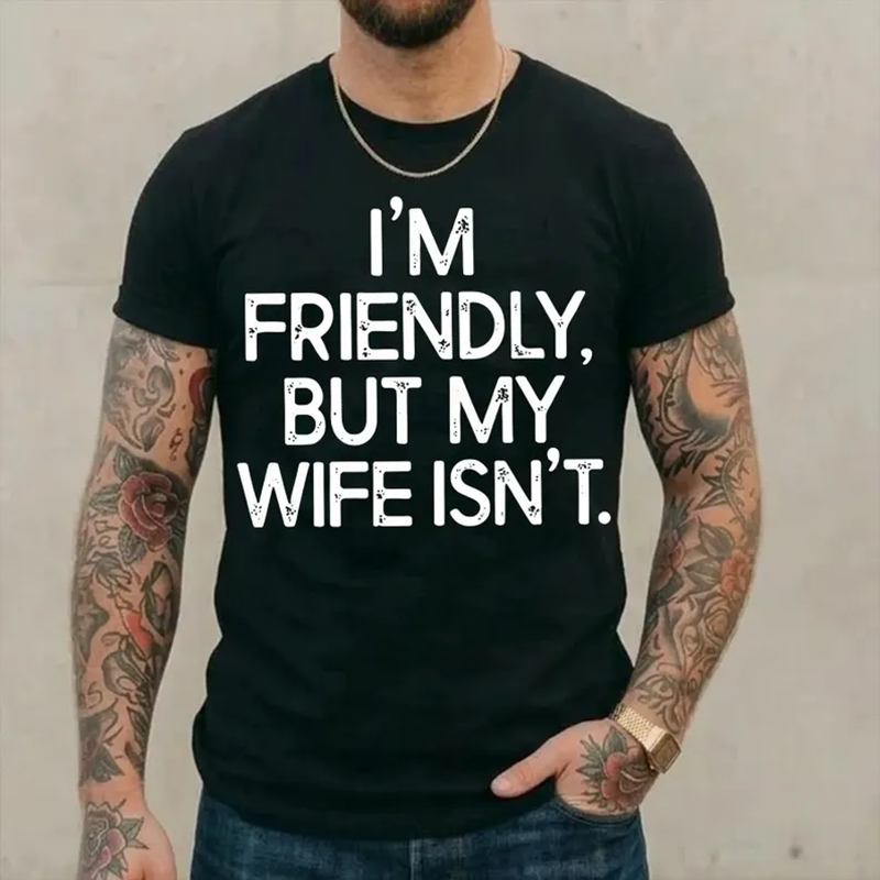 👕Humorous Contrast Print T-Shirt😅