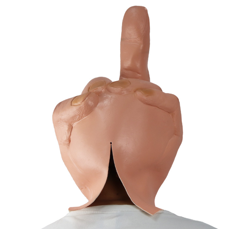 Funny contempt middle finger full head mask